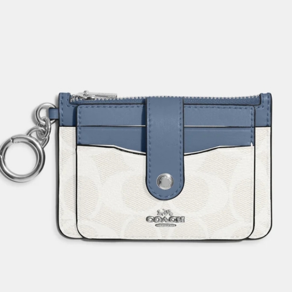 Coach Attachment Card Case In Signature Canvas
